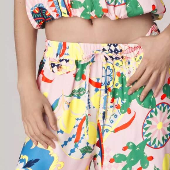 Size M NWT Anthropologie Maeve Straight-Leg Pull-On Silk Like Pants - Picture 4 of 4